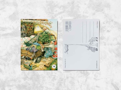 Почтовая открытка «Весёлые бабушки и переезд»