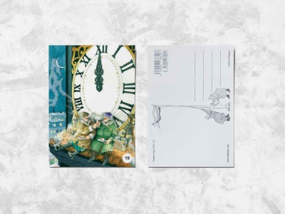 Почтовая открытка «Весёлые бабушки и куранты»