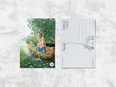 Почтовая открытка «Весёлые бабушки в лодке» Инга Лук