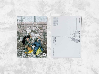 Почтовая открытка «Весёлые бабушки на акции протеста»