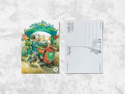 Почтовая открытка «Весёлые бабушки и пасха»