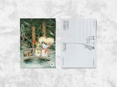 Почтовая открытка «Весёлые бабушки ночью в лесу»