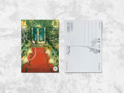 Почтовая открытка «Весёлые бабушки приоткрыли дверь»