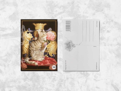 Почтовая открытка «Кот король»