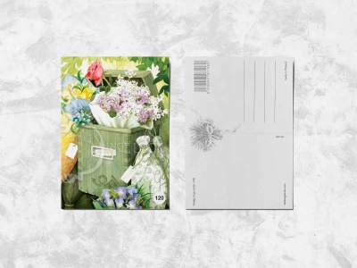 Почтовая открытка «Цветы в почтовом ящике»