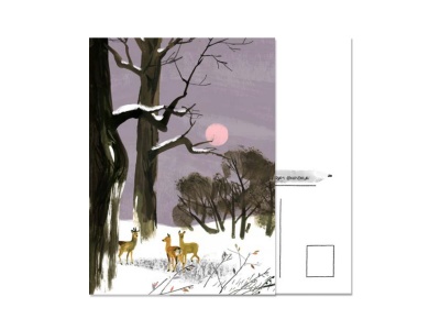 Почтовая открытка Оленята