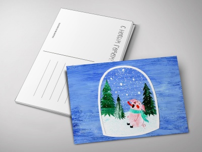 Почтовая открытка «Снежинки аппликация», Елена Пирус