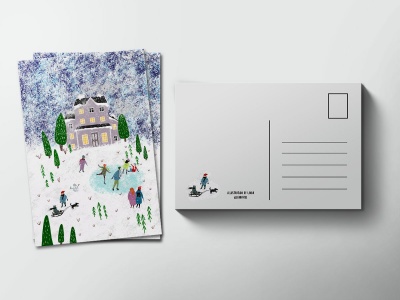 Почтовая открытка «Зимний вечер»