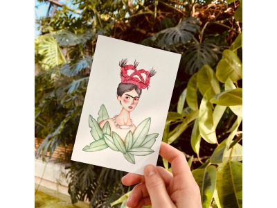 Почтовая открытка «Фрида в фикусе», Елена Пирус