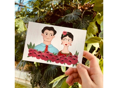 Почтовая открытка «Молодые, Диего и Фрида», Елена Пирус