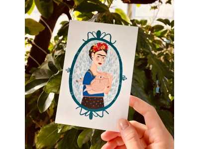 Почтовая открытка «Фрида с олененком»