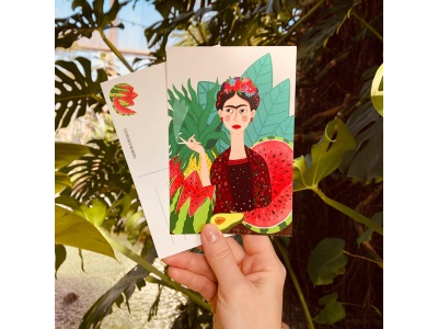 Почтовая открытка «Фрида с арбузами», Елена Пирус