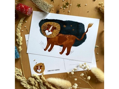 Почтовая открытка «Лев», Елена Пирус