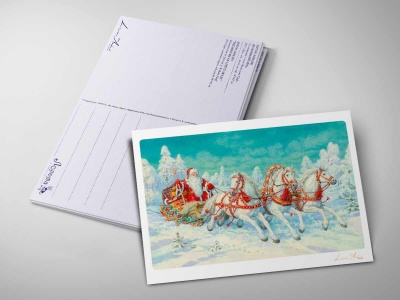 Почтовая открытка «Тройка», Антон Ломаев