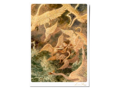 Почтовая открытка по мотивам сказки «Дикие лебеди», Антон Ломаев