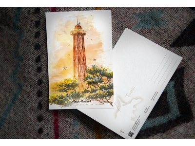 Почтовая открытка «маяк Мощный» (Финский залив. Россия)