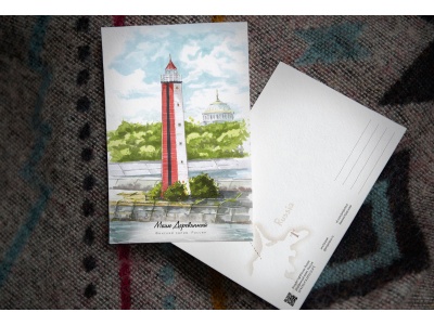 Почтовая открытка «маяк Деревянный» (Финский залив. Россия)