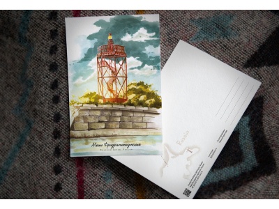 Почтовая открытка «маяк Фридрихштадтский» (Финский залив. Россия)