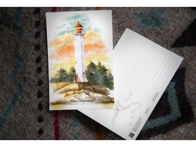 Почтовая открытка «маяк Поворотный» (Финский залив. Россия)