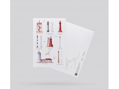 Почтовая открытка «маяки Финского залива коллаж» (Финский залив)