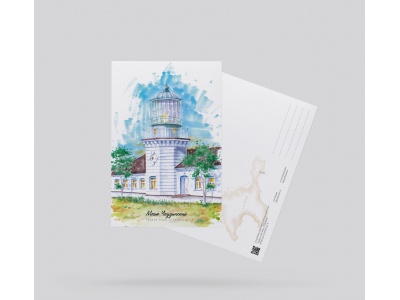 Почтовая открытка «маяк Чаудинский» (Черное море, Крым)