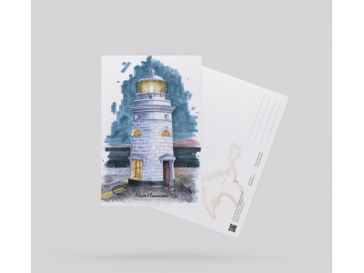 Почтовая открытка «маяк Ильинский» (Черное море, Крым)