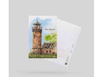 Почтовая открытка «Маяк Лабагинена» (Куршский залив. Россия)