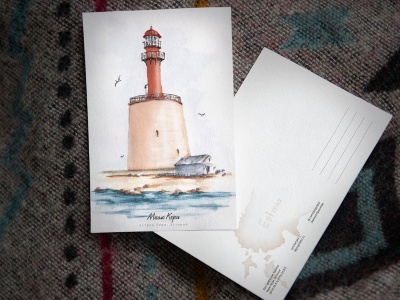 Почтовая открытка «маяк Кери» (Финский залив. Эстония)