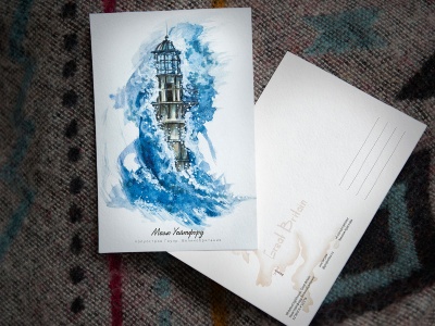 Почтовая открытка «маяк Уайтфорд» (Бристольский залив. Великобритания)