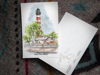 Почтовая открытка «маяк Шепелёвский» (Финский залив. Россия)