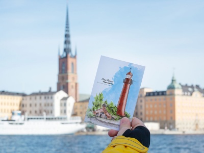 Почтовая открытка «маяк Верхний Николаевский» (Финский залив. Россия)