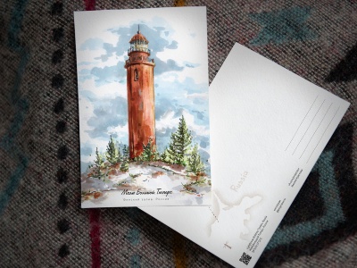 Почтовая открытка «маяк Большой Тютерс» (Финский залив. Россия)