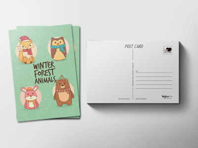 Почтовая открытка «Лесные животные»