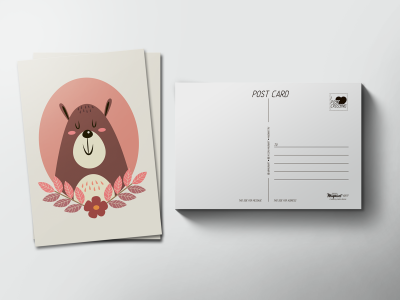 Почтовая открытка «Ушастый медведь»