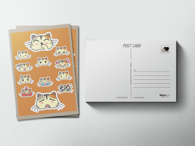 Почтовая открытка «Котики мемы»