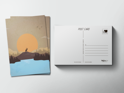 Почтовая открытка «Олень на закате»