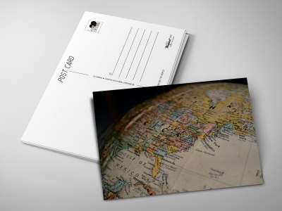 Почтовая открытка «Глобус»