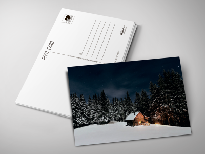 Почтовая открытка «Зимний дом»