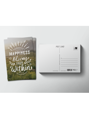 Почтовая открытка «Happiness blooms from within»