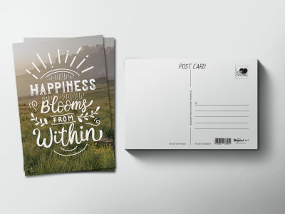 Почтовая открытка «Happiness blooms from within»