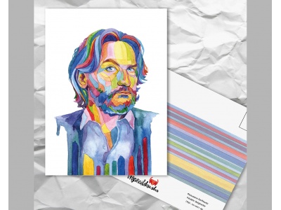 Почтовая открытка из серии «Писатели и поэты: Бегбедер Ф.»