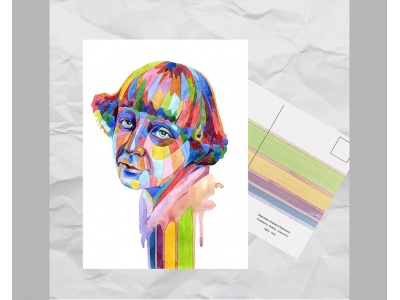 Почтовая открытка из серии «Писатели и поэты: Цветаева М. И.»