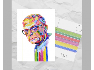 Почтовая открытка из серии «Писатели и поэты: Сартр Ж.»