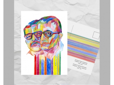 Почтовая открытка из серии «Писатели и поэты: Стругацкие А. Н. и Б. Н.»