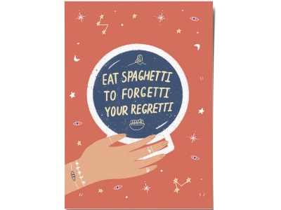 Открытка «Spaghett» i O paper paper