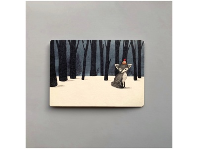 Почтовая открытка «Лисенок в лесу»