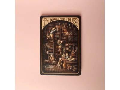 Почтовая открытка «In books we trust»