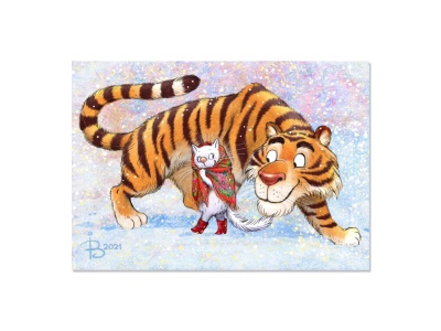 Почтовая открытка «Тигр», автор Ирина Зенюк