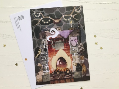 Открытка «Камин»