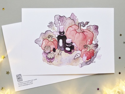 Открытка «Тыквы».